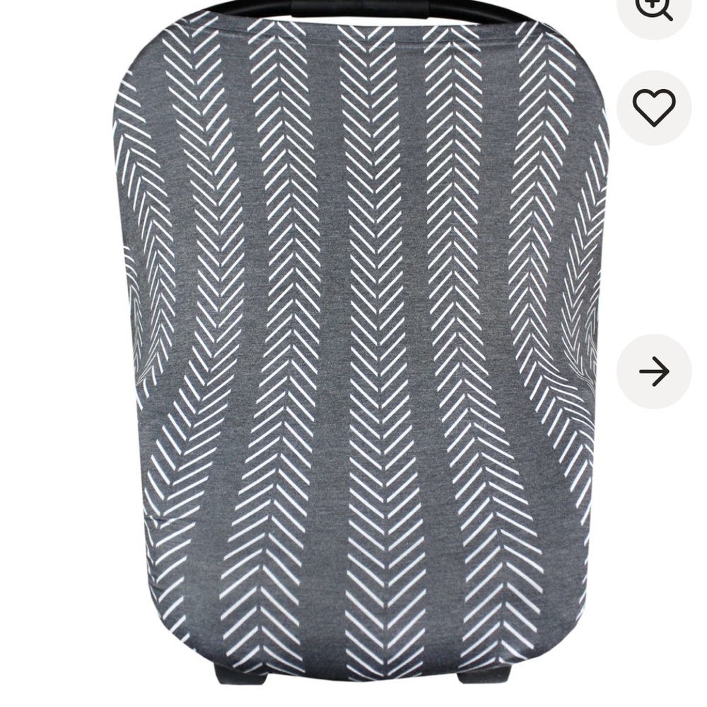 Copper Pearl Chevron Pattern 5 in 1 carseat nursing cover